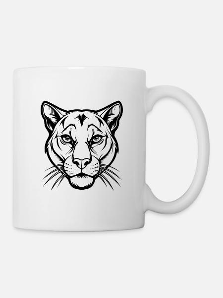 Cougar Head - Tasse - Weiß