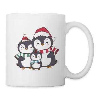 Frohe Pinguin-Weihnachtsfeiertage - Tasse - Weiß - Rechts