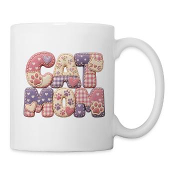 Cat Mom – Katzenmama Geschenk süßen 3D Patchwork - Tasse - Weiß - Rechts