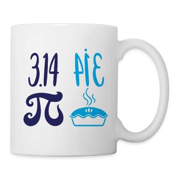 Pi und Kuchen: Mathematik-Witz - Tasse - Weiß - Rechts