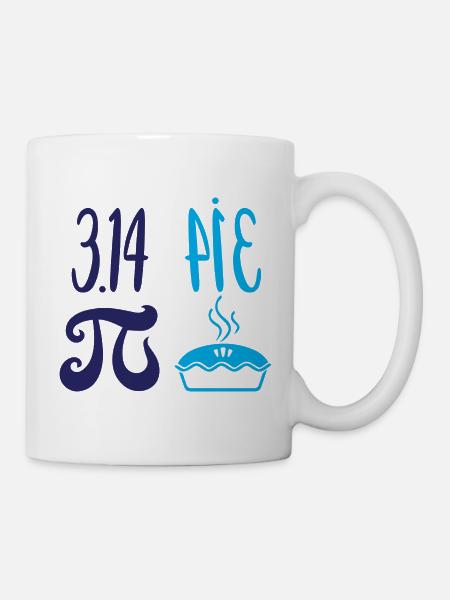 Pi und Kuchen: Mathematik-Witz - Tasse - Weiß