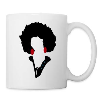Rote Augen auf minimalistischem schwarzem Hintergrund - Tasse - Weiß - Rechts