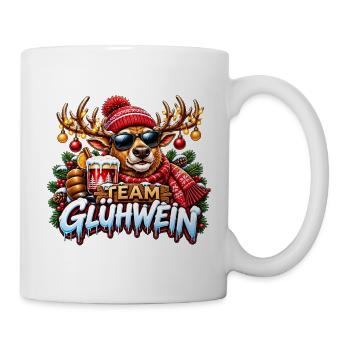 Team Glühwein Rentier mit Becher - Tasse - Weiß - Rechts