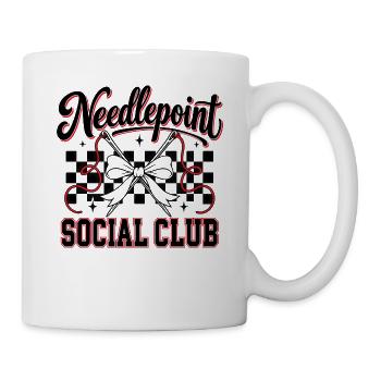 Stickpunkt-Sozialclub Karierter Bogen - Tasse - Weiß - Rechts