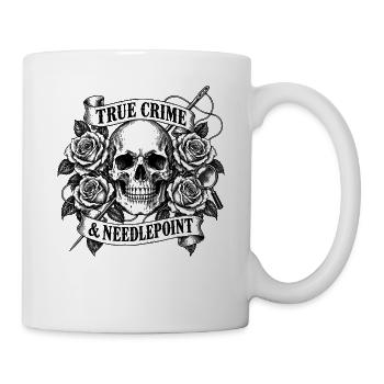 True Crime und Nadelstich-Skull Rose - Tasse - Weiß - Rechts