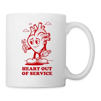 Herz außer Betrieb - Tasse - Weiß - Rechts