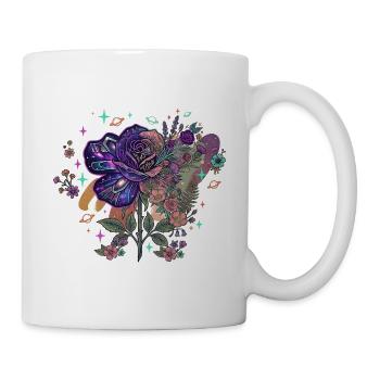 Kosmischer Rosennebelstrauß - Tasse - Weiß - Rechts