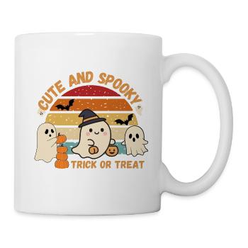 Niedliche und gruselige Retro-Geister - Tasse - Weiß - Rechts