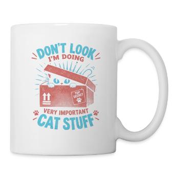 Katzengeheimnis im Karton - Tasse - Weiß - Rechts