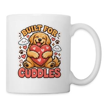 Built for Cuddles – Knuddel-Hund mit Herz - Tasse - Weiß - Rechts