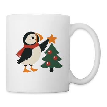 Weihnachtspuffer schmückt den Weihnachtsbaum - Tasse - Weiß - Rechts