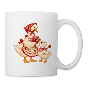 Baka Gans mit Enkel – Omas Marmelade - Tasse - Weiß - Rechts