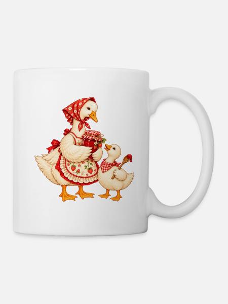 Baka Gans mit Enkel – Omas Marmelade - Tasse - Weiß