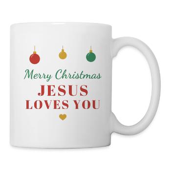 Merry Christmas – Jesus Loves You - Tasse - Weiß - Rechts