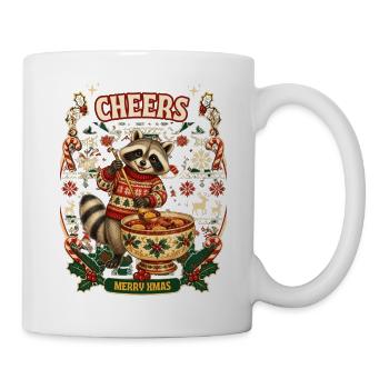 Weihnachten Ugly Christmas Waschbär raccoon - Tasse - Weiß - Rechts