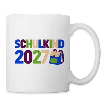 Schulkind 2027 Einschulung - Tasse - Weiß - Rechts