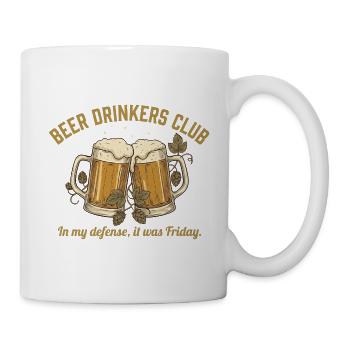 BEER DRINKERS CLUB Bier Spruch Witzig - Tasse - Weiß - Rechts
