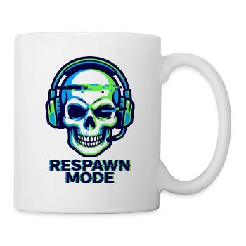 Respawn-Modus – Gamer Skull Badge - Tasse - Weiß - Rechts
