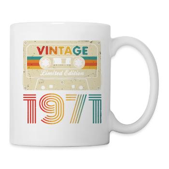 Vintage 1971 Limited Edition Kassette 55th Birthda - Tasse - Weiß - Rechts