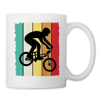 BMX Fahrer Kinder Fahrrad Shirt - Tasse - Weiß - Rechts