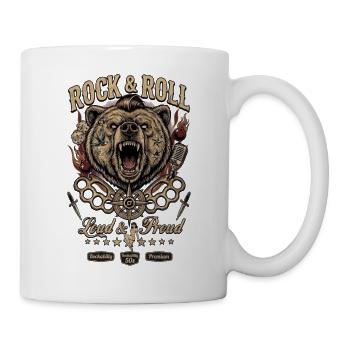 Rock & Roll Bär – Laut & Stolz - Tasse - Weiß - Rechts