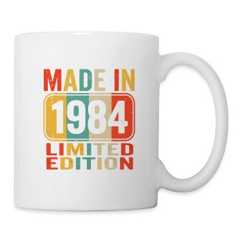 Hergestellt 1984 Limited Edition Vintage-Geburtstags-T-Shirt - Tasse - Weiß - Rechts
