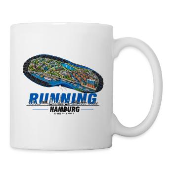 Running Hamburg Laufschuh Stadtkarte - hell - Tasse - Weiß - Rechts