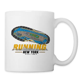 Running New York Laufschuh Stadtkarte - hell - Tasse - Weiß - Rechts