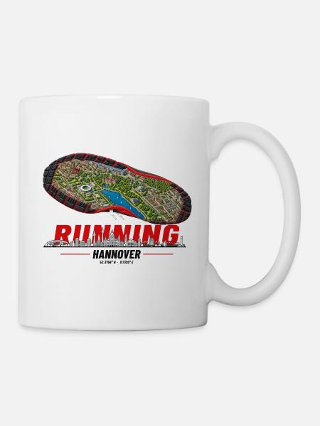 Running Hannover Laufschuh Stadtkarte - hell - Tasse - Weiß