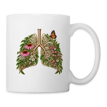 Blütendes Lungenbild - Tasse - Weiß - Rechts