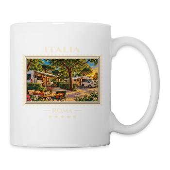 Italien Rom Camping Vintage Reisemarke - Tasse - Weiß - Rechts