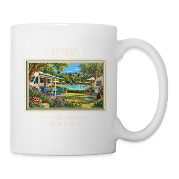 Italien Sarteano Camping Vintage Reisemarke - Tasse - Weiß - Rechts