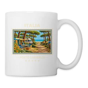 Italien Porto Garibaldi Camping Vintage Reisemarke - Tasse - Weiß - Rechts