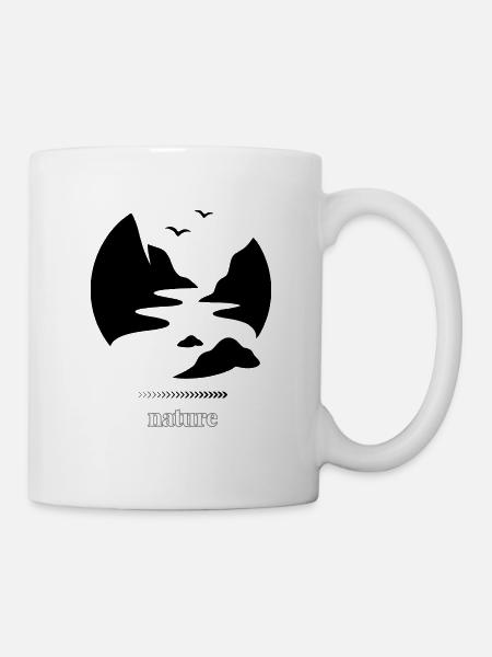 Natur Silhouetten im Mondlicht - Tasse - Weiß
