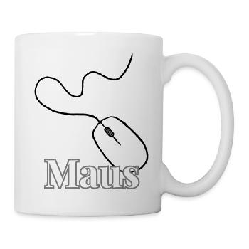Maus Schriftzug Schwarz Weiß - Tasse - Weiß - Rechts