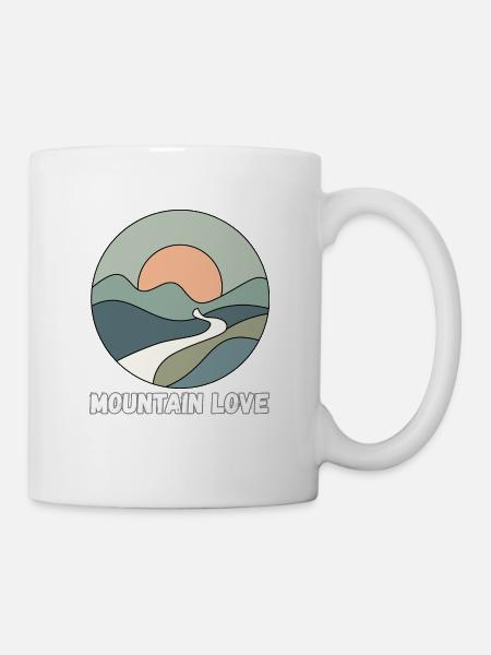 Sonnenpfad über Berglandschaft - Tasse - Weiß
