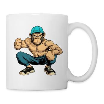 Fitness Affen - Tasse - Weiß - Rechts