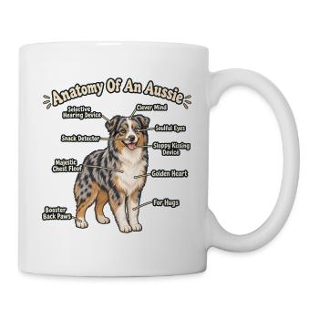 Anatomie eines Aussie – Mama eines australischen Schäferhundes - Tasse - Weiß - Rechts