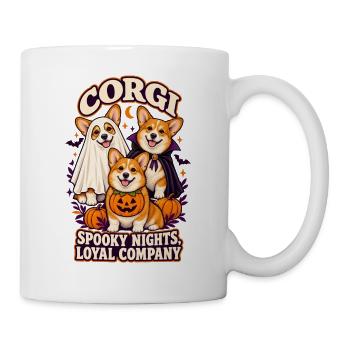 Spooky Nights Loyale Gesellschaft – Corgi Halloween Hund - Tasse - Weiß - Rechts