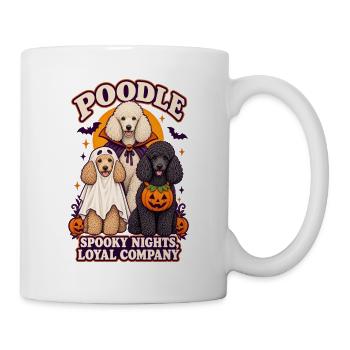 Spooky Nights Loyale Gesellschaft – Pudel-Halloween-Hund - Tasse - Weiß - Rechts