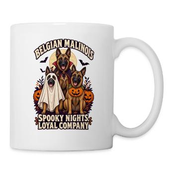 Spooky Nights Loyal Company – Belgischer Malinois-Hund - Tasse - Weiß - Rechts
