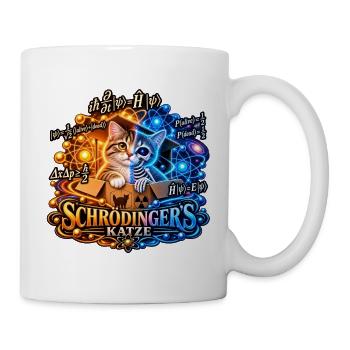 Schrödingers Katze Kunstdesign - Tasse - Weiß - Rechts