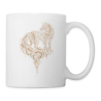 Die Wölfin Roms im Flechtwerk - Tasse - Weiß - Rechts