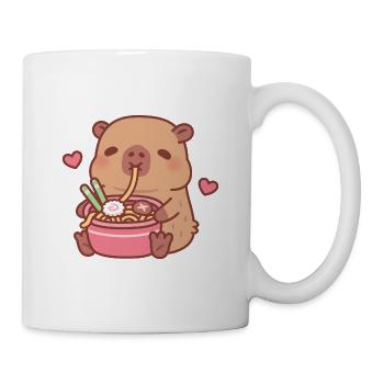 Süßer Capybara liebt es, japanische Ramen-Nudeln zu schlürfen - Tasse - Weiß - Rechts