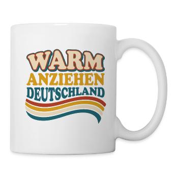 Warm anziehen Deutschland Retro Winter - Tasse - Weiß - Rechts