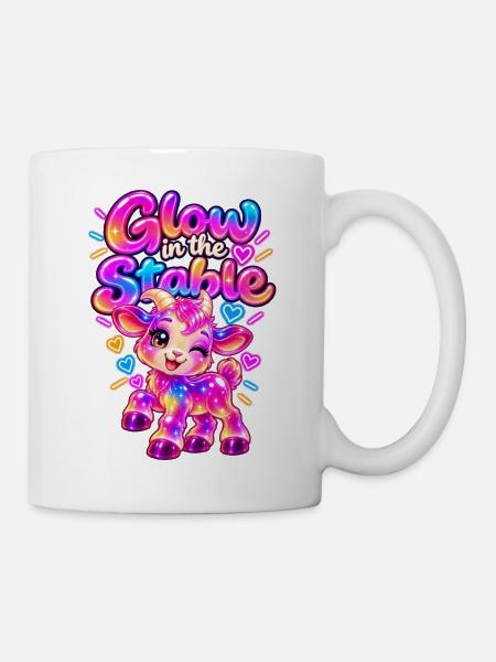 Glow im Stall Neon-Pony - Tasse - Weiß