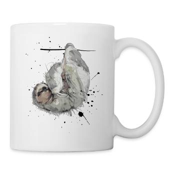 Bequem Hängendes Faultier im Aquarellstil - Tasse - Weiß - Rechts