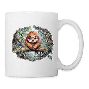 Faultier im Dschungelwald - Tasse - Weiß - Rechts