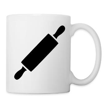 Nudelholz Rollholz Bäcker Geschenk backen  - Tasse - Weiß - Rechts