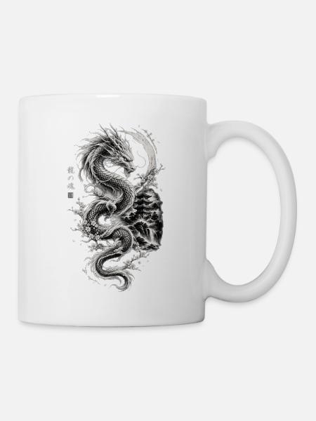 Japanischer Drache  - Tasse - Weiß